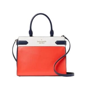 Kate Spade Satchel Staci Color Block Medium Purse Red Multi